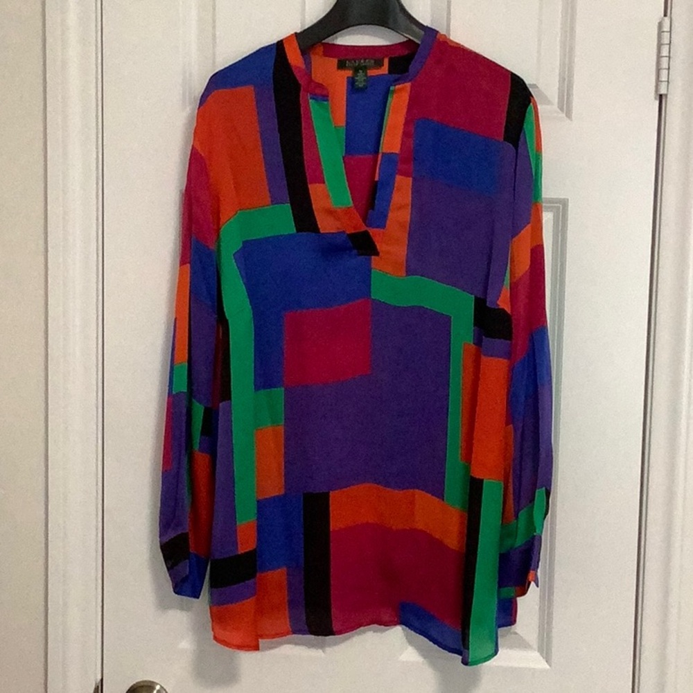 Ralph Lauren Purple and Red Silk Tunic